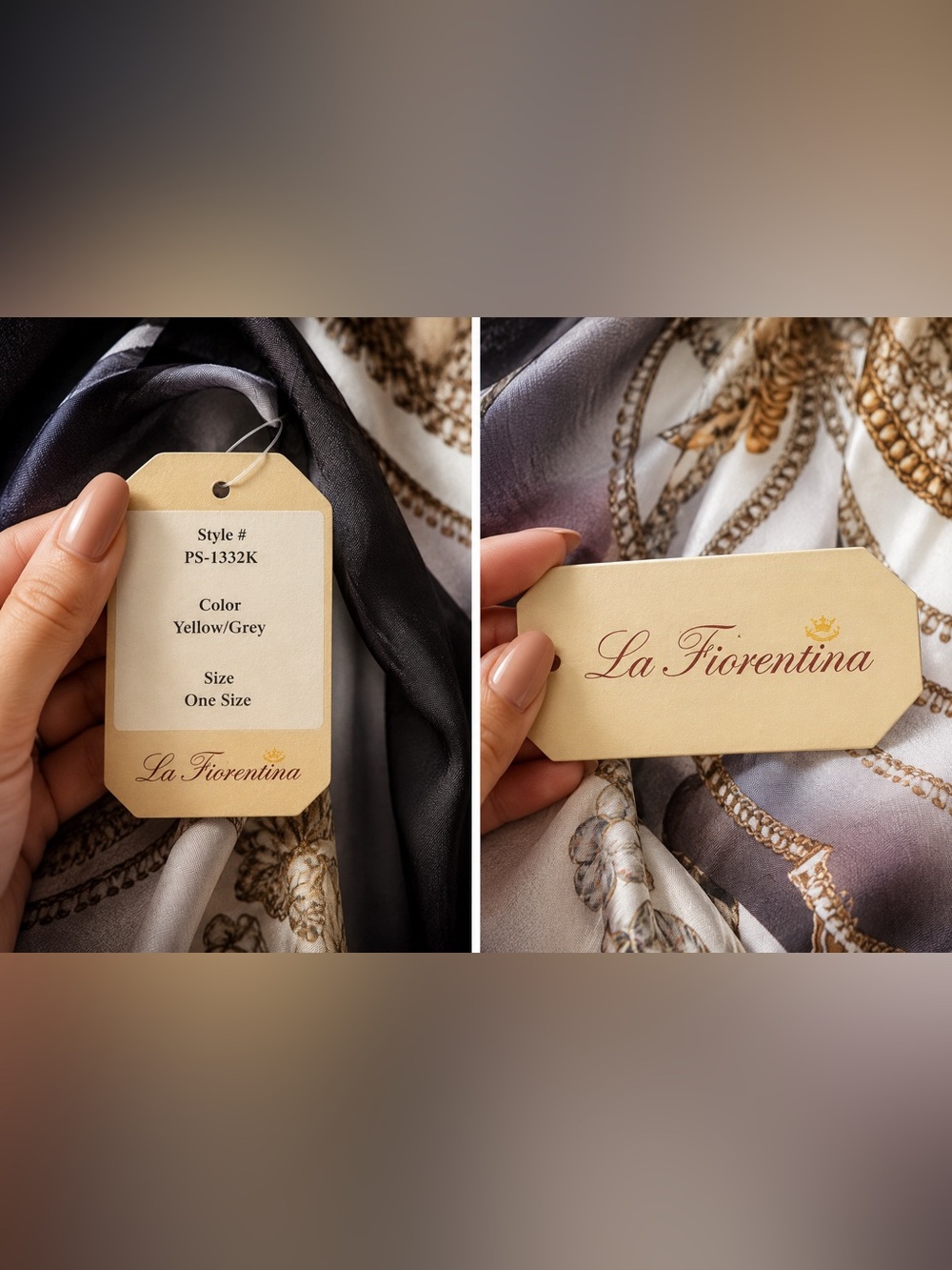 La Fiorentina Chain Print Beach Cover Up Poncho Kaftan Resort Wear One Size - Picture 4 of 6